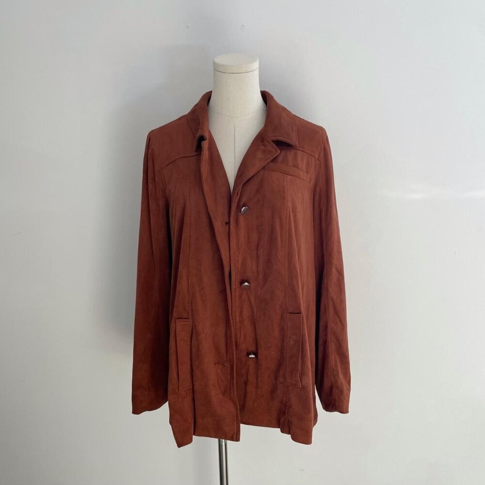Alfani Rust Suede Style Jacket | Women’s Size Medium